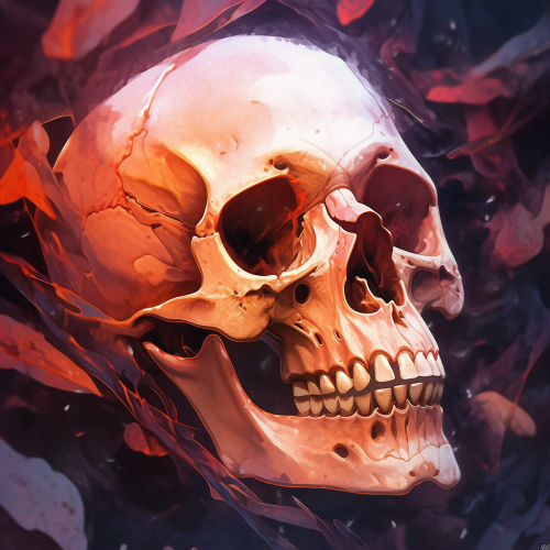 Anime Style Human Skull Closeup