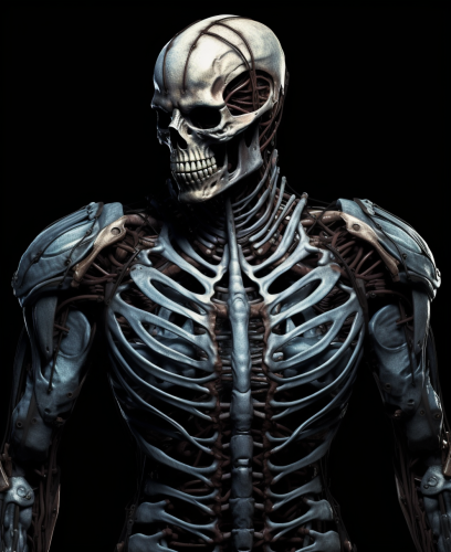 Human zombie skelleton torso and ribs