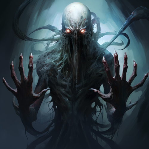 Monster with Humanoid Hands and Squid Head