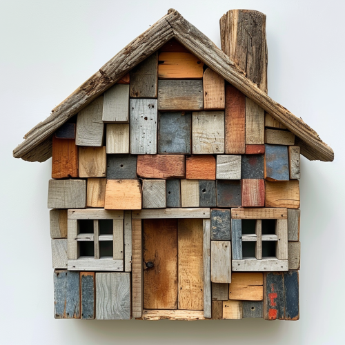 Wooden hut in forest