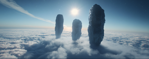 Icy planet futuristic space scene Icy planet futuristic space scene