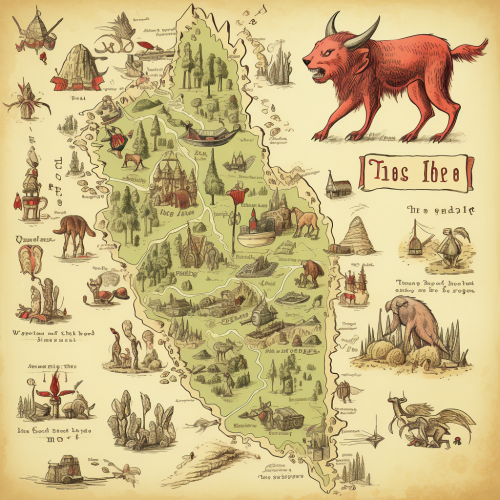 Monsters roaming in ancient Idaho map