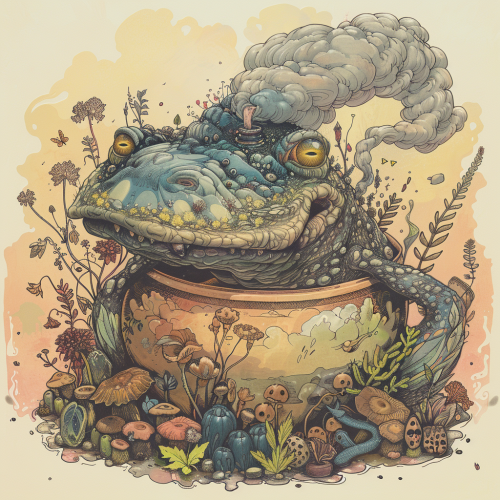 Colorful 12 crocks illustration