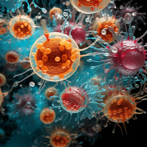 Microscopic View of Immune System Activation