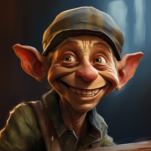 Smiling Imp Wearing Beret