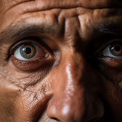 Indian man with eye condition