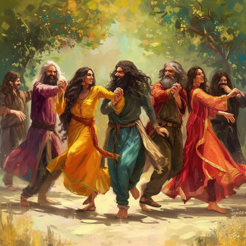 Indian Versions of King Aragorn, Arwen, Gandalf, Frodo, Sam, Merry, and Pippin Dancing