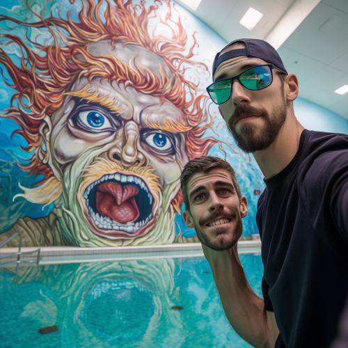 Selfie with Michael Phelps at Indoor Sport Pool