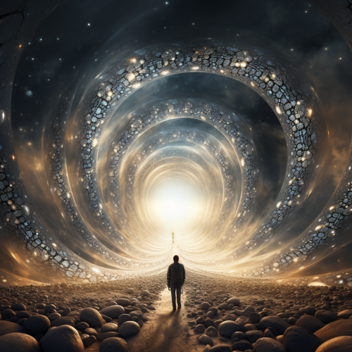 Mind-blowing infinite exponential consumption illustration