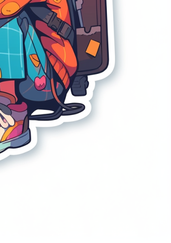 Vibrant Enamel Pin Sticker Art