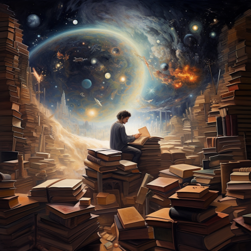 Image depicting an intellectual author's readings