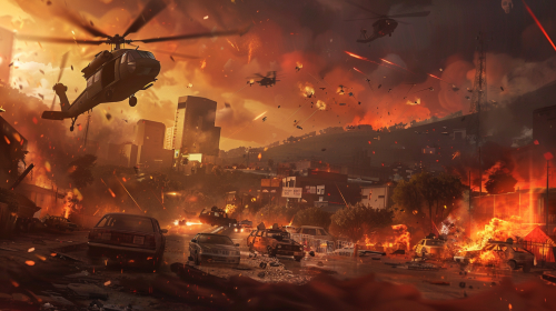 Tense GTA PUBG Battle Parachuting Tense GTA PUBG Battle Parachuting