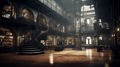 Spacious interior of closed stores