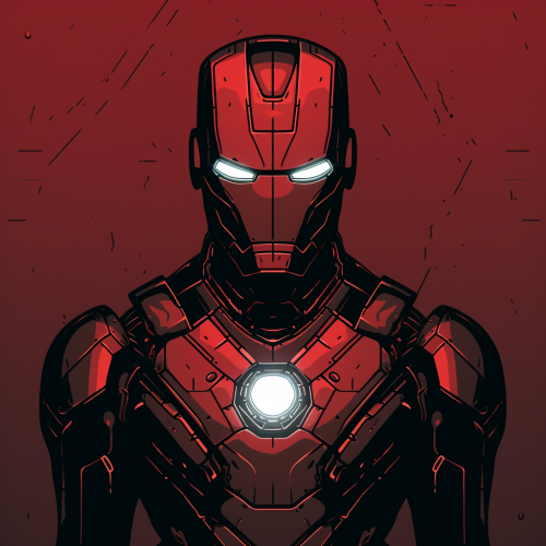Ironman minimal line art illustration