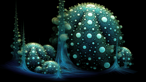 Vibrant fractal space topiary design