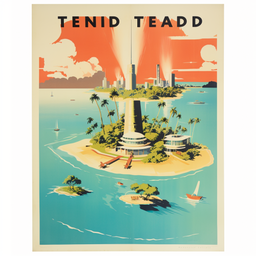 Beautiful island travel poster artwork