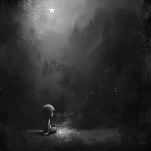 Small Figure Holding Broken Star