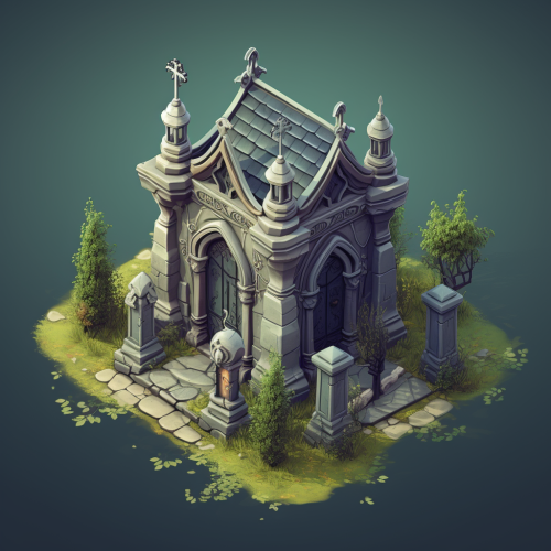 Isometric Old Mausoleum Image