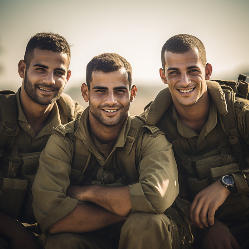 Israeli IDF Soldiers Patriotically Displayed