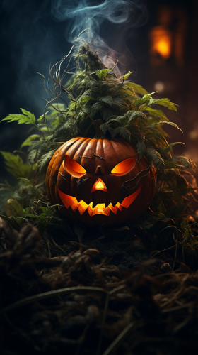 Artistic Jack-o-Lantern with Smoke