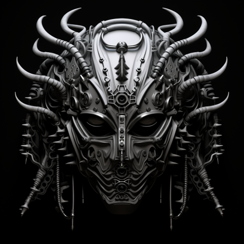 Japanese cyberpunk mask in manga style