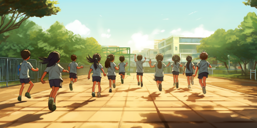 Active Japanese Elementary Students During Fitness Test