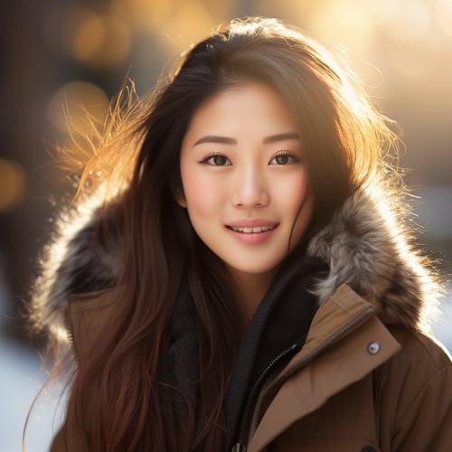 Japanese girl with a slender frame