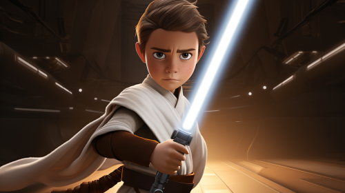 Jedi Knight Training in Classic Animation Style