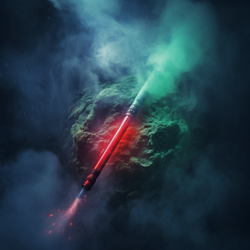 Jedi and Sith with lightsabers Jedi and Sith with lightsabers