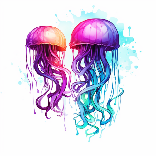 Colorful jellyfish logo design