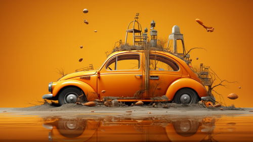 Orange car oil wallpaper