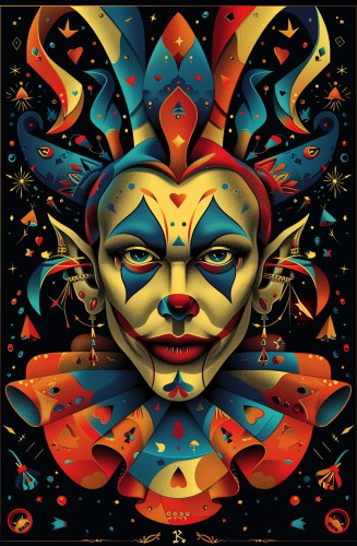 Psychedelic Jester Playing Cards Artwork