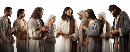 Jesus giving a Bible to diverse group