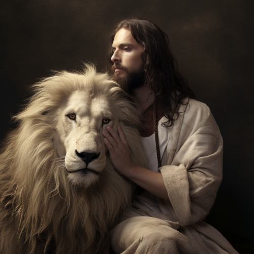 Jesus as Lion and Lamb together Jesus as Lion and Lamb together