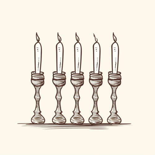 Classic Jewish Menorah with Nine Candles