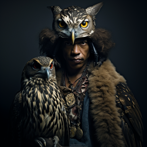 Jimi Hendrix with Bandana and Owl
