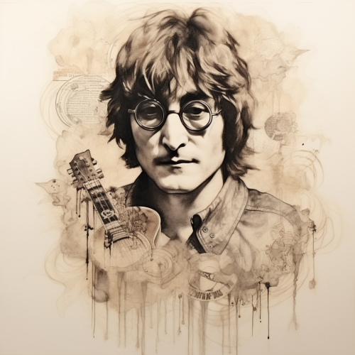 Pencil Doodling by John Lennon composing Imagine