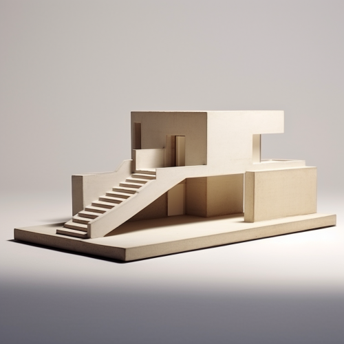 Simple architectural house model in John Pawson style