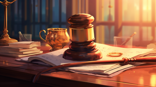 Judge's Gavel on Desk Judge's Gavel on Desk