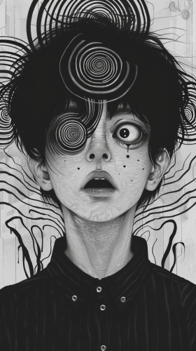 Junji Ito Guy with Spirals