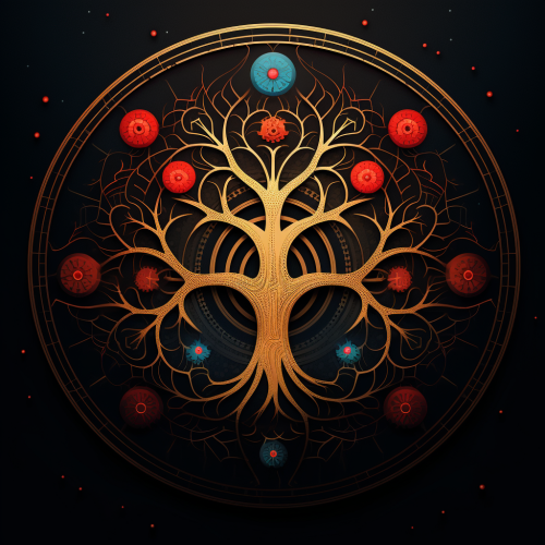 Kaballah geometric tree of life illustration