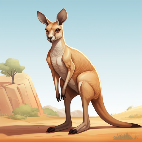 Kangaroo game asset on white