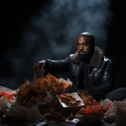 Kanye West Eating Fried Chicken