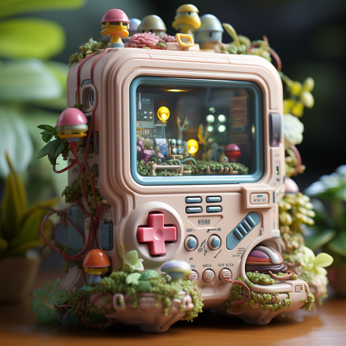 Cute character holding Super Nintendo controller