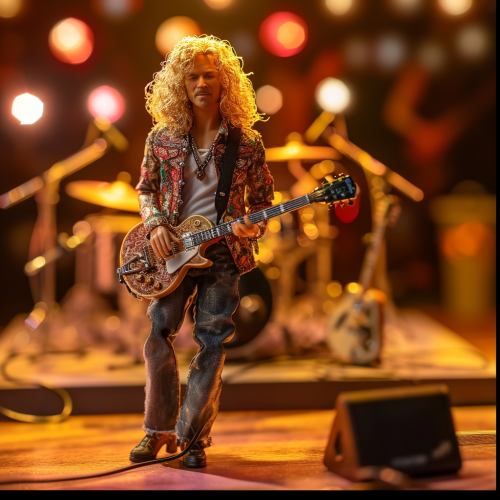 Ken doll as Robert Plant on concert stage