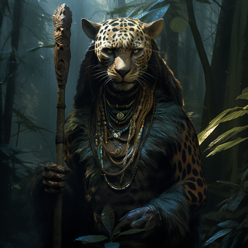 Kenyan Mau Mau warrior with leopard skin and spear