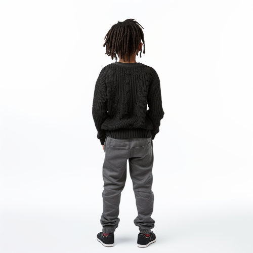 Kid with dreads tripped on white background