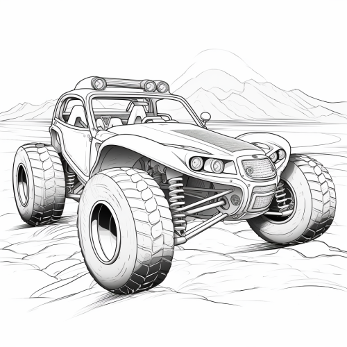 Cartoon-style dune buggy for kids