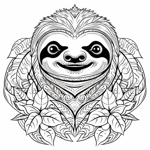 Cartoon Sloth Coloring Page