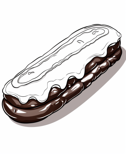 Black and white eclair with chocolate glaze
